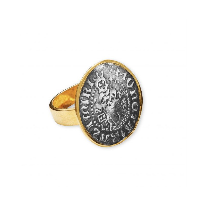 Srebrny Pierścionek DENARIOS – Replika Rzadkiego Denara Kazimierza Wielkiego