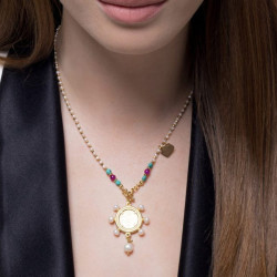 Krótki naszyjnik z drobnych pereł kolekcja DENARIOS