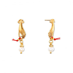 Kolczyki dłonie z perłami kolekcja MARINE